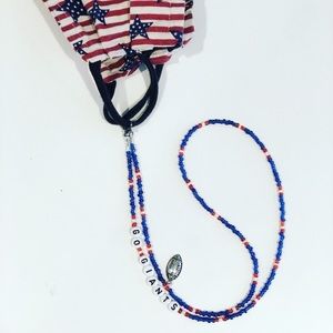 NY giants beaded mask chain